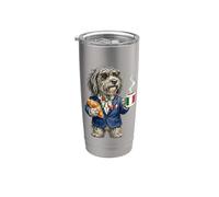 Graziosa tazza da caffè con bergamo, cane pastore Bicchiere termico in acciaio inox doppia parete