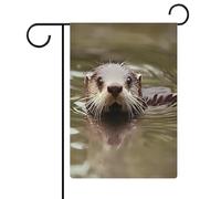 Graziosa torre d'acqua da giardino bandiera casa prato cartello di benvenuto banner doppio lato piccole bandiere personalizzate per piscina, cortile, decorazione da parete per la casa, 32 x 47 cm