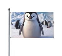 Graziose bandiere a forma di pinguino per esterni, 9 x 1,5 m, bandiera stagionale da giardino con occhielli bandiera esterna per decorazioni per la casa sfondo fotografico