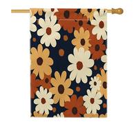 Graziose bandiere autunnali con margherite autunnali, 71 x 101 cm, double face, per esterni, stile retrò, con fiori estetici in lino verticale, bandiera per la casa, bandiera vintage con stampa da