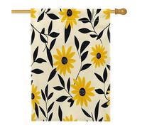 Graziose bandiere autunnali senza cuciture per casa delle margherite 71 x 101 cm su entrambi i lati per esterni, vintage estetica autunnale fiori in lino verticale tela per la casa, bandiera retrò con