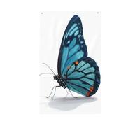 Graziose bandiere blu a forma di farfalla per la casa, 0,9 x 1,5 m, striscione di auguri con occhielli per interni ed esterni, decorazioni per la casa