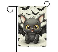 Graziose bandiere da giardino a pipistrello 30,5 x 45,7 cm bandiera esterna a doppia faccia bandiera estiva da giardino di benvenuto bandiere da giardino stagionali decorazioni per le vacanze