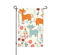 Graziose bandiere da giardino con motivo floreale con animali, per esterni su entrambi i lati, 30 x 45,7 cm, piccole bandiere da giardino stagionali per decorazioni interne ed esterne