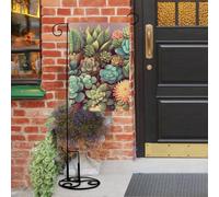Graziose bandiere da giardino con piante grasse, 30,5 x 45,7 cm, doppia faccia, piccola bandiera da giardino, bandiere stagionali per Natale, fattoria, decorazioni esterne
