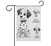 Graziose bandiere da giardino dalmata primaverili e estive, 30 x 45 cm, double face, per esterni, bandiere stagionali e striscioni per patio, cortile, terrazza, veranda, giardino, terrazza, balcone