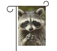 Graziose bandiere da giardino procione 30,5 x 45,7 cm bandiera esterna a doppia faccia bandiera estiva bandiera floreale benvenuto giardino bandiere stagionali decorazioni per le vacanze