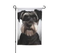 Graziose bandiere da giardino schnauzer per esterni, 30,5 x 45,7 cm, bandiera stagionale da giardino con occhielli bandiera esterna per decorazioni per la casa sfondo fotografico