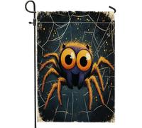 Graziose bandiere da giardino tarantola per bambini, 30,5 x 45,7 cm, double face, per esterni, decorazione per esterni, divertente motivo con ragno, bandiera per casa, piccola bandiera da giardino