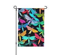 Graziose bandiere decorative con libellule per esterni, decorazione da giardino su entrambi i lati per tutte le stagioni e le vacanze