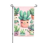 Graziose bandiere decorative da giardino con piante grasse, design resistente ed elegante per tutte le stagioni, adatte per terrazze, balconi, prati