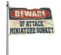 Graziose bandiere per camera di ragazze adolescenti con scritta "Beware Of Attack" in miniatura, bandiera con asino, da bar, da uomo, decorazione da giardino, bandiera autunnale (30 x 45 cm)