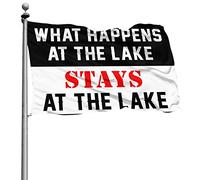 Graziose bandiere per camera di ragazze adolescenti What Happens At The Lake Stays at the Lake Flag Bar Man Cave Decor Garden Flag Fall (30 x 45 cm)
