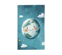 Graziose bandiere per la casa, con pianeta terra, 9,1 x 1,5 m, con occhielli, decorazioni per interni ed esterni, feste per la casa