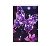 Graziose bandiere viola a forma di farfalla per esterni, 0,6 x 0,9 m, stampa verticale su entrambi i lati, bandiere da giardino per esterni, striscione per vacanze con occhielli, bandiera per casa