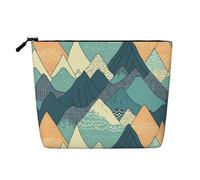 Graziose borse da toilette da donna, colore rosa e oro, portatile, da viaggio, organizer quotidiano con cerniera, Montagne, Taglia unica