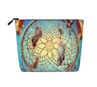 Graziose borse da toilette da donna, colore rosa e oro, portatile, da viaggio, organizer quotidiano con cerniera, Catch Dream Net, Taglia unica