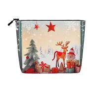 Graziose borse da toilette da donna, colore rosa e oro, portatile, da viaggio, organizer quotidiano con cerniera, Buon Natale Immagini, Taglia unica