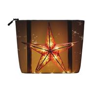 Graziose borse da toilette da donna, colore rosa e oro, portatile, da viaggio, organizer quotidiano con cerniera, Buon Natale Stella, Taglia unica