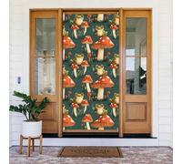 Graziose coperture decorative per porte con stampa di rane a fungo, decorazioni per interni ed esterni, primavera, estate, autunno, inverno, Halloween, Natale, decorazioni per la casa