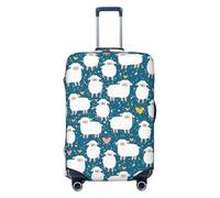Graziose coperture per bagagli da viaggio con pecore e cuori, elastiche, per valigie, 45-81 cm, Nero , L