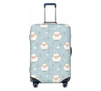 Graziose coperture per bagagli da viaggio con stampa floreale di pecore, lavabili per valigie, protezione per bagagli 45-81 cm ad alta elasticità, Nero , x-large