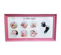Graziose cornici per foto per bambini "You are our little angel" Handprint & Footprint DIY Picture Frame Neonato Multi Aperture Photo Cornici Ornate Foto Foto Foto Ricordo Decorazioni per la stanza