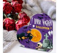 Graziose decorazioni in legno con scritta "All Saints Happy Arts and Crafts", decorazioni decorative da appendere, ornamento da scrivania in resina (viola, 10 x 10 x 1 cm)