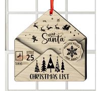 Graziose decorazioni natalizie - Caro Babbo Natale ornamento in legno per albero, parete o finestra, ciondolo creativo per le vacanze in fattoria, divertente bomboniera natalizia per la casa, feste na