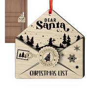 Graziose decorazioni natalizie - Caro Babbo Natale ornamento in legno per decorazioni natalizie, ciondolo creativo e divertente in stile fattoria, perfette per l'albero di Natale, decorazio