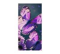 Graziose farfalle viola copertura per porta banner 90 x 180 cm banner per feste cartello di benvenuto stagionale decorazione verticale porta appeso per portico ingresso decorazione giardino