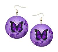 Graziose farfalle viola orecchini in pelle alla moda per le donne pendenti 1 paio di orecchini piercing leggeri stampati gioielli regali per donne ragazze