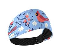 Graziose fasce elastiche per il sudore con uccelli del nord blu, per uso quotidiano, calcio, palestra, atletica, sport