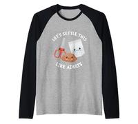 Graziose Forbici di Carta Kawaii Rock Funny Let's Settle This Maglia con Maniche Raglan