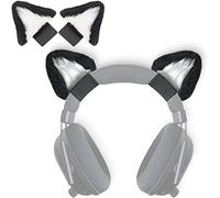 Graziose orecchie da gatto, design regolabile, adatte per cuffie Logitech G Pro HypreX Cloud/Cloud Flight e molto altro ancora, orecchie da gattino, universali per cuffie da gioco, nero e bianco