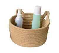 Graziose orecchie di gatto - cesto portaoggetti rotondo tessuto a mano in filo di cotone | cosmetici, snack, scrivania, piccoli oggetti, corda modellata, piccoli cestini, cesto portabiancheria per