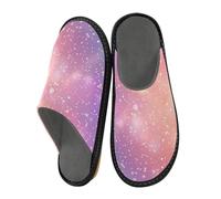 Graziose pantofole spa per gli ospiti scarpe da interno per uomo donna pantofole impermeabili per uomo, Stelle colorate arcobaleno pastello, 4-5