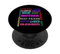 Graziose parole di gentilezza per la mamma, simpatiche e colorate PopSockets PopGrip Adesivo