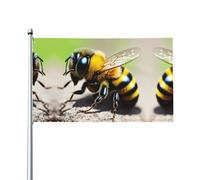 Graziose stampe di piccole api bandiere decorative per esterni 0,9 x 1,5 m leggere e belle adatte per cortili esterni e celebrazioni di festival.