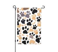 Graziose stampe di zampe di cane, piccole bandiere per cortile e giardino, spesse per portici e prati, resistenti allo sbiadimento