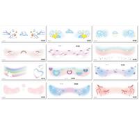 Graziosi Adesivi Con Tatuaggi A Forma Di Farfalla E Cuore Per Un Look Fresco E Naturale, Perfetti Per Un Trucco Da Ragazza Con Fard. 6x15.8cm