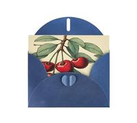 Graziosi biglietti di auguri con stampa di ciliegie rosse con buste, per vacanze, compleanni, matrimoni e tutte le occasioni