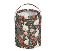 Graziosi cestini pasquali con conigli, borsa per uncinetto e uncinetto, piccola borsa per lavori a maglia, con coulisse, per accessori e forniture all'uncinetto