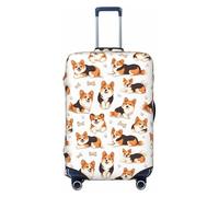 Graziosi copribagagli da viaggio con stampa di cani Corgi, lavabili e protettivi, 45-81 cm, alta elasticità, Nero , x-large