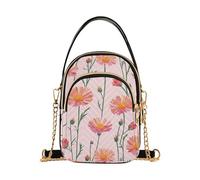 Graziosi fiori di calendula rosa alla moda borse a tracolla con multi tasche borse da donna per l'autunno