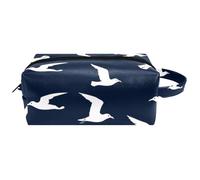 Graziosi gabbiani da donna, in pelle, senza cuciture, con manico, borsa da viaggio impermeabile, da appendere, piccolo astuccio per matite per bambini, Multicolore 01, 8.2x3.1x3.5 in/21x8x9 cm