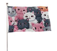 Graziosi gattini bandiera 152,4 x 243,8 cm, stampa su entrambi i lati, bandiera decorativa da giardino, non sbiadisce, con occhielli in ottone da appendere, sfondo fotografico per interni ed esterni