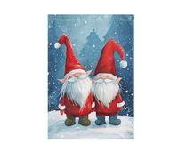 Graziosi gnomi natalizi per la casa e il giardino, bandiere su entrambi i lati, stagionali, per esterni, piccoli striscioni decorativi in iuta per esterni, 71 x 101 cm