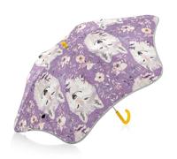 Graziosi ombrelli viola a trama per pioggia, vento e pioggia, ombrello con striscia riflettente, ombrello per bambini scuola e viaggi, a prova di pizzico, per ragazzi e ragazze