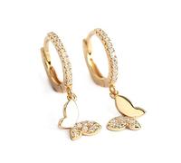 Graziosi Orecchini a Cerchio a Forma Di Farfalla, Con Piccolo Ciondolo a Forma Di Farfalla, In Argento Sterling S925, Alla Moda, Ipoallergenici, Idea Regalo Per Figlia e Sorella